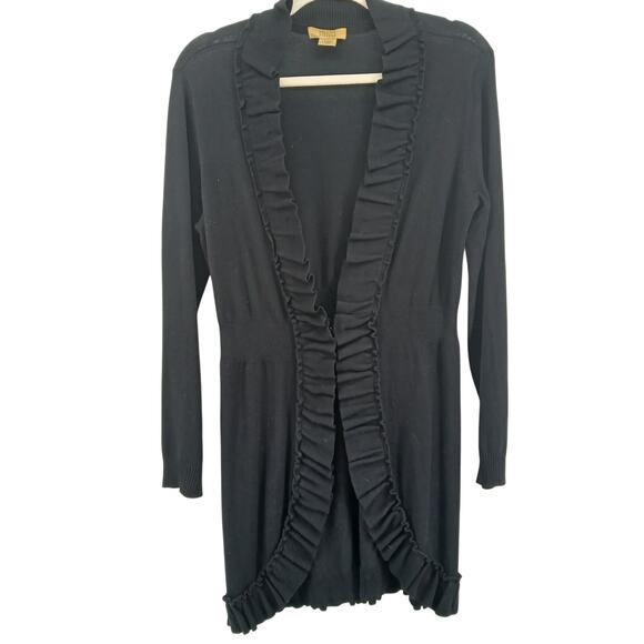 Vintage Y2K Ruffle Waterfall Cardigan Duster Size SM Boho Romantic Feminine - Picture 1 of 9